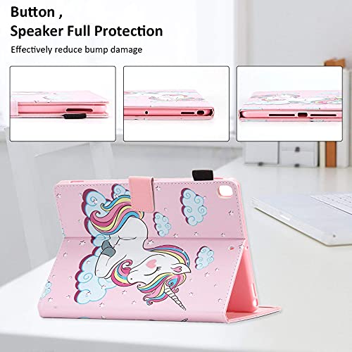 Dteck Case for iPad 10.2" (2021/2020/2019), iPad 9th/8th Gen, Folio Stand PU Leather Smart Wallet Cover with Auto Wake/Sleep, Pink Unicorn - Image 4