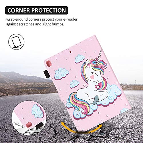 Dteck Case for iPad 10.2" (2021/2020/2019), iPad 9th/8th Gen, Folio Stand PU Leather Smart Wallet Cover with Auto Wake/Sleep, Pink Unicorn - Image 5