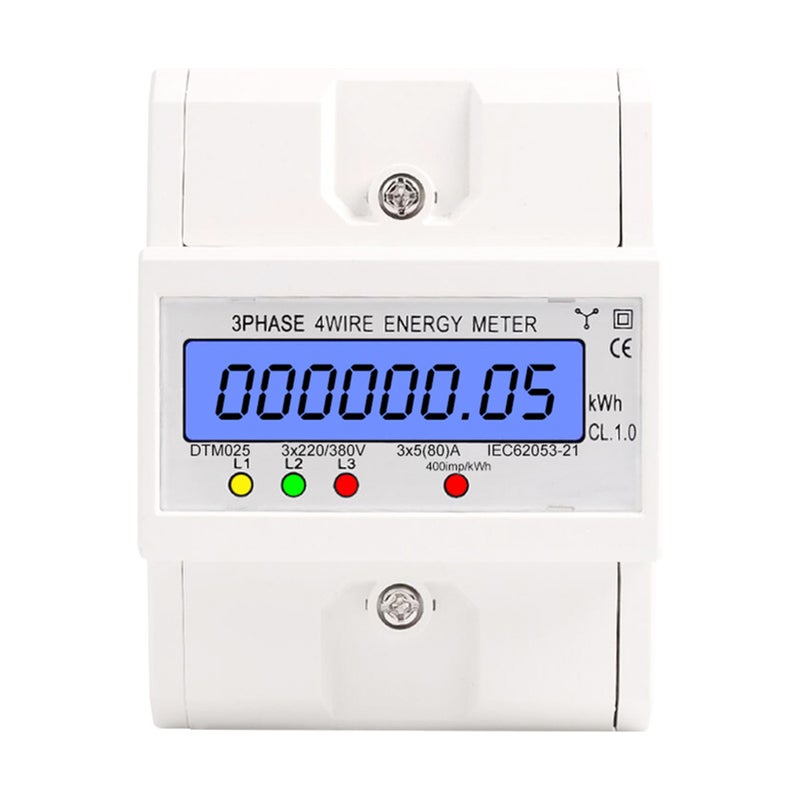 Digital Energy Meter 3 Phase 4 Wire - High Accuracy Backlight LCD Display Electric Energy Meter for Industrial Commercial Power Consumption Measurement - Image 1
