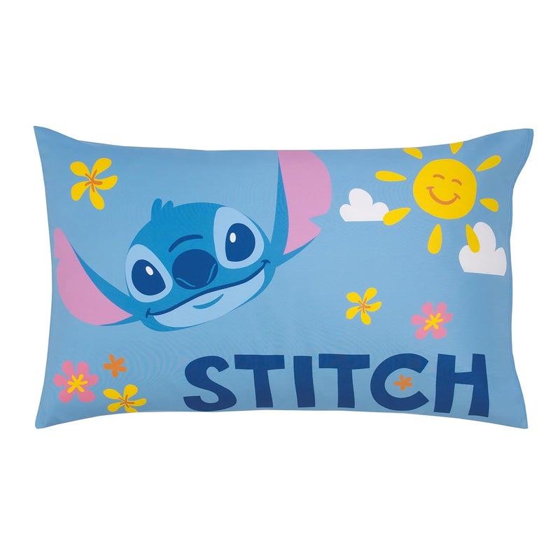 NoJo Disney S is for Stitch 2 Piece Toddler Sheet Set  Fitted Bottom Sheet and Pillowcase Blue Pink Yellow White - Image 4