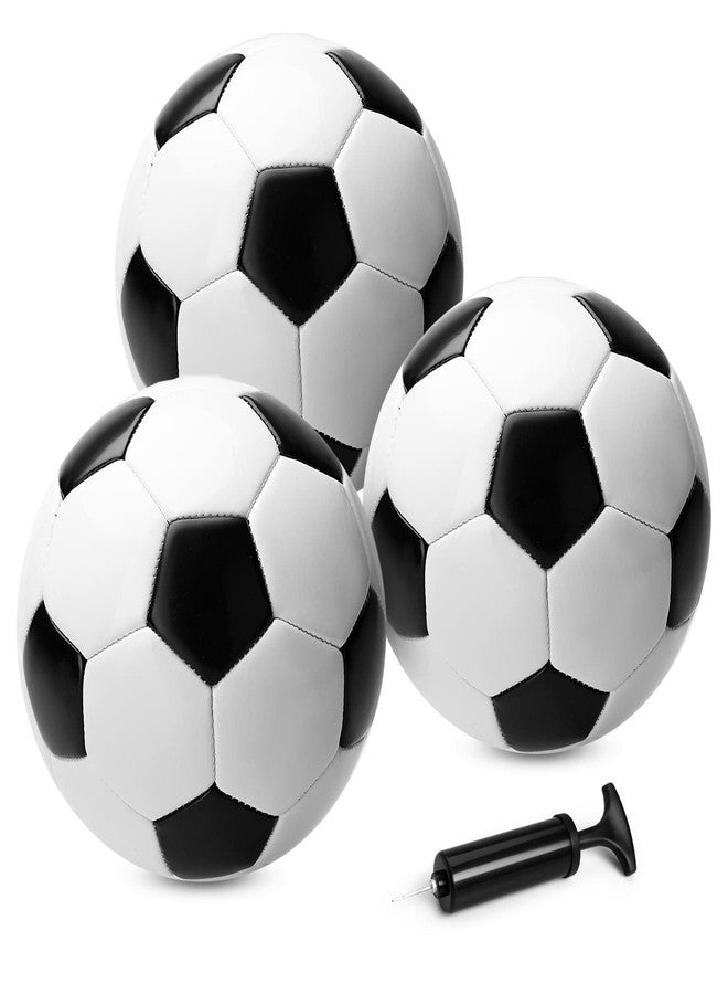 ZOOJOY 3 Pack Soccer Ball Size 3 for Kids, Outside Sport Soccer Ball Set for Boys Girls, Classic Design with Pump, Play Ball Toys & Gifts for Toddlers 2 3 4 5 6 7 8 - Image 1