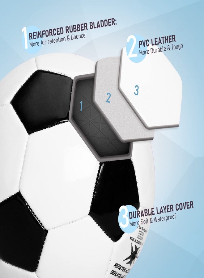 ZOOJOY 3 Pack Soccer Ball Size 3 for Kids, Outside Sport Soccer Ball Set for Boys Girls, Classic Design with Pump, Play Ball Toys & Gifts for Toddlers 2 3 4 5 6 7 8 - Image 3