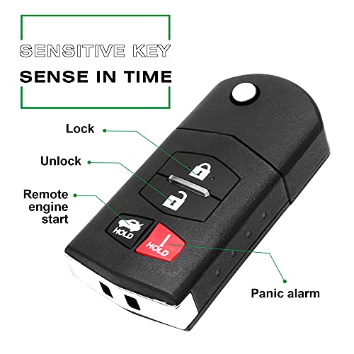 VOFONO 4 Buttons Keyless Entry Remote Car Key Fob Compatible with 2010-2013 Mazda 3 2009-2013 Mazda 6 2006-2015 MX-5 Miata BGBX1T478SKE125-01 - Image 5