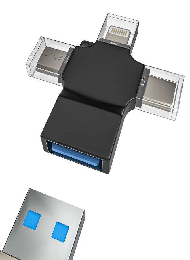 HOYULLI USB OTG Adapter Lightning Male to USB A Female Data Sync Compatible for Samsung for IPhone15 Ipad Pro Air Mini 14 13 12 11 Pro Card Reader, Mouse, Keyboard, Flash Drive Android Micro USB C Type-C - Image 1