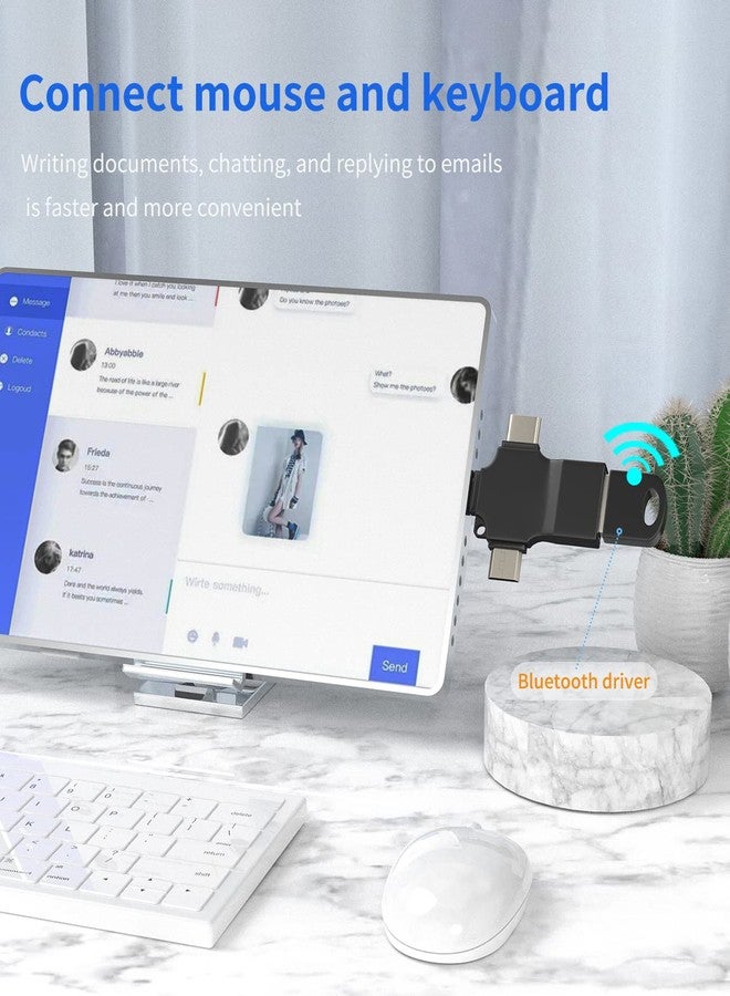 HOYULLI USB OTG Adapter Lightning Male to USB A Female Data Sync Compatible for Samsung for IPhone15 Ipad Pro Air Mini 14 13 12 11 Pro Card Reader, Mouse, Keyboard, Flash Drive Android Micro USB C Type-C - Image 5