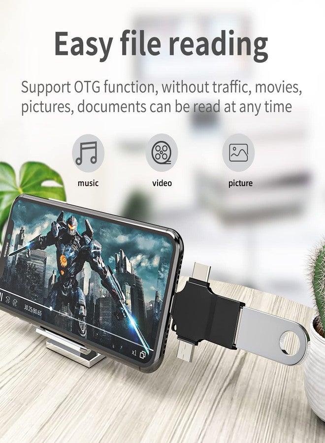 HOYULLI USB OTG Adapter Lightning Male to USB A Female Data Sync Compatible for Samsung for IPhone15 Ipad Pro Air Mini 14 13 12 11 Pro Card Reader, Mouse, Keyboard, Flash Drive Android Micro USB C Type-C - Image 4