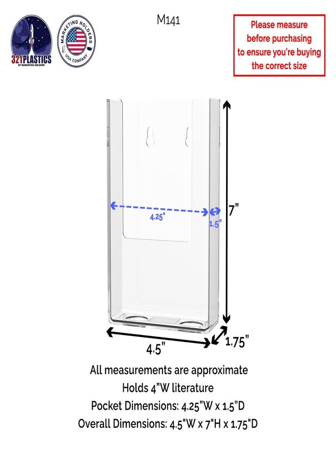 Marketing Holders Brochure Holder Tall Display 4 Inches Wall Mount or Countertop TriFold Folded Flyers Maps Menus Clear Acrylic Organizer - Image 5