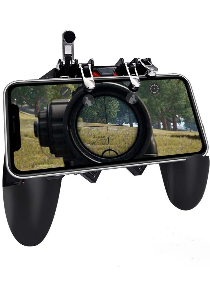 Beauenty Mobile Game Controller Universal Phone Gaming Grip 4 Triggers One-piece Gamepad Joystick  L1R1 L2R2 for PUBG iPhone Android IOS Samsung Smartphone width from 7 to 9.5 CM - Image 1