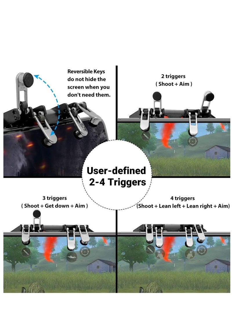 Beauenty Mobile Game Controller Universal Phone Gaming Grip 4 Triggers One-piece Gamepad Joystick  L1R1 L2R2 for PUBG iPhone Android IOS Samsung Smartphone width from 7 to 9.5 CM - Image 3