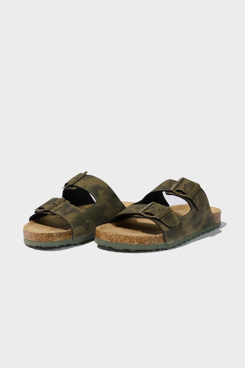 DeFacto Green Boy Boy Flat Sole Faux Leather Slippers Casual - Image 1