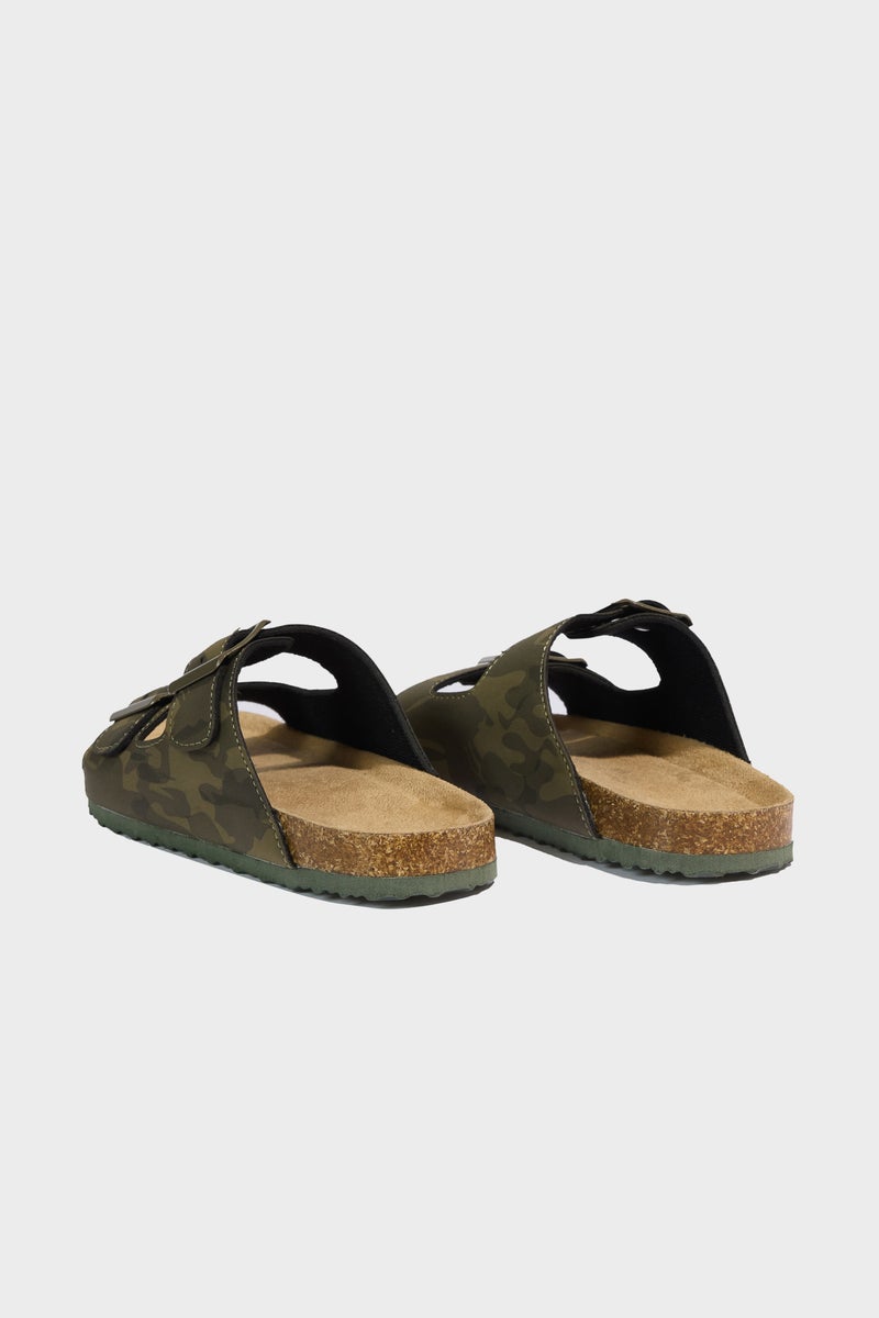 DeFacto Green Boy Boy Flat Sole Faux Leather Slippers Casual - Image 3