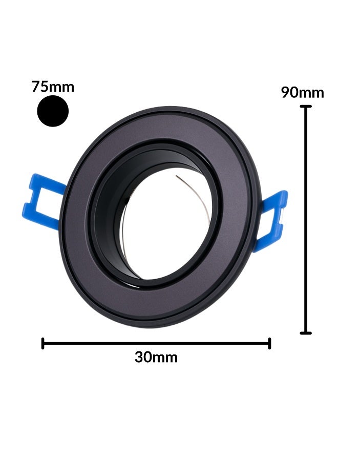 alfriday AL FRIDAY Recessed Spotlight Trim Ring 6-Pack | Round Aluminum Downlight Frame | Matte Black Finish | Twist-Lock GU10/MR16 Compatible | 85mm Cut-Out for Ceiling Spotlights - Image 5
