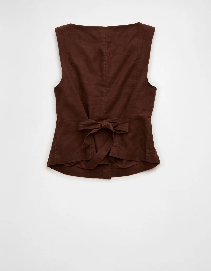 American Eagle  AE Linen-Blend Sleeveless Shirt for Women | Best Price UAE