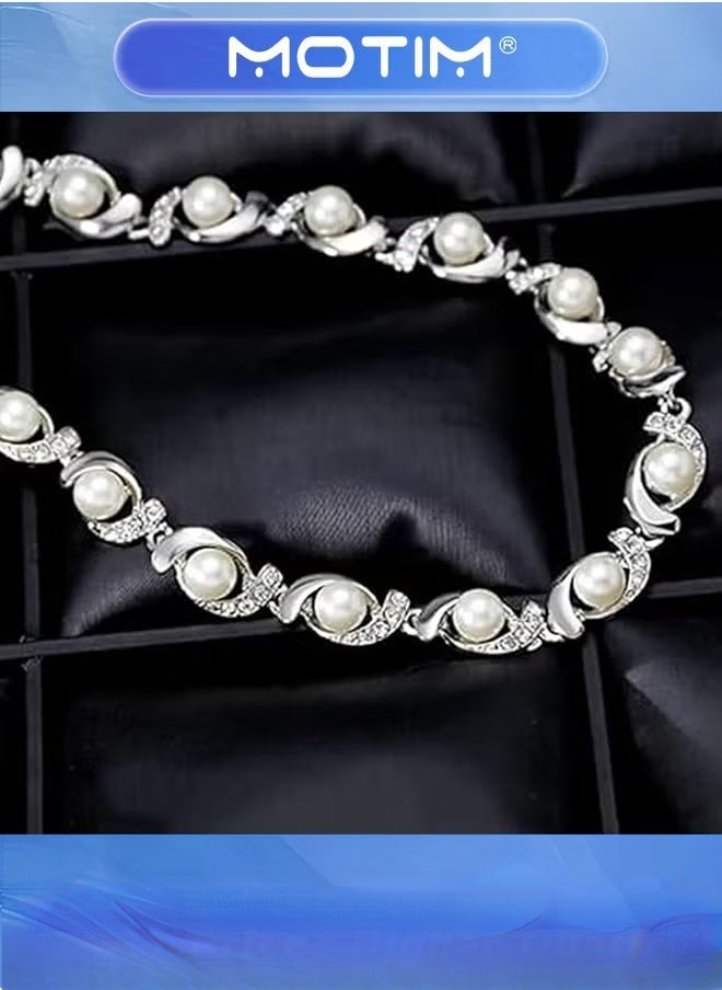 Motim 3 set Pearl Jewelry Set for Women Necklace Bracelets and Earrings Designed exclusively for Women Wedding Anniversary Birthday Gifts  - Image 5