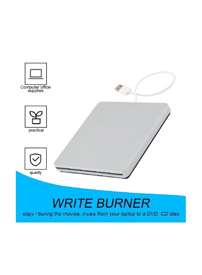 Loquat External DVD drive, USB portable CD player, burner, reader/writer, suitable for laptops, desktop computers, DVDs and CDs, can read videos and music  - Image 3
