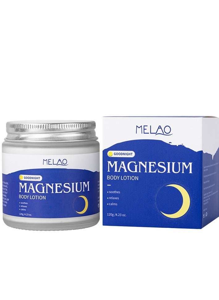 ميلاو كريم المغنيسيوم للنوم والقدمين 120 جم - زبدة الجسم المغنيسيوم المرطبة - يغذي البشرة ويعزز الاسترخاء ويهدئ العضلات المتعبة - Image 1
