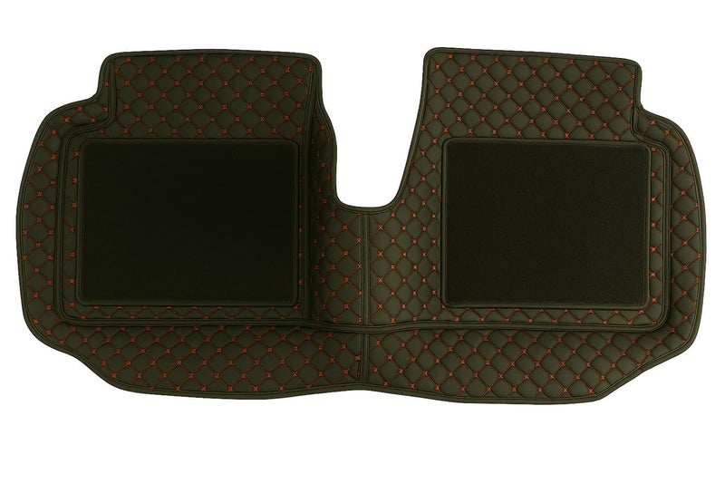 CYRER Premium 7D car mat Full Set for Kia Carens 7-Seater (Model : 2022-2025) Luxury Leather Double Car Floor Mat Complete Set || 100% Waterproof and Washable Color : Black-Red (Design-1) - Image 5