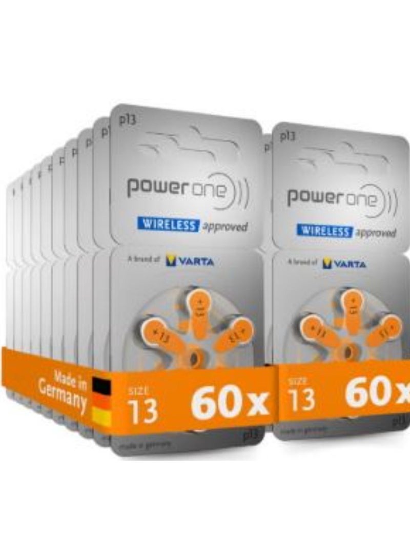 PowerOne 120-Pieces Powerone Wireless Approved (Size 13) Hearing Aid 1.45V Batteries