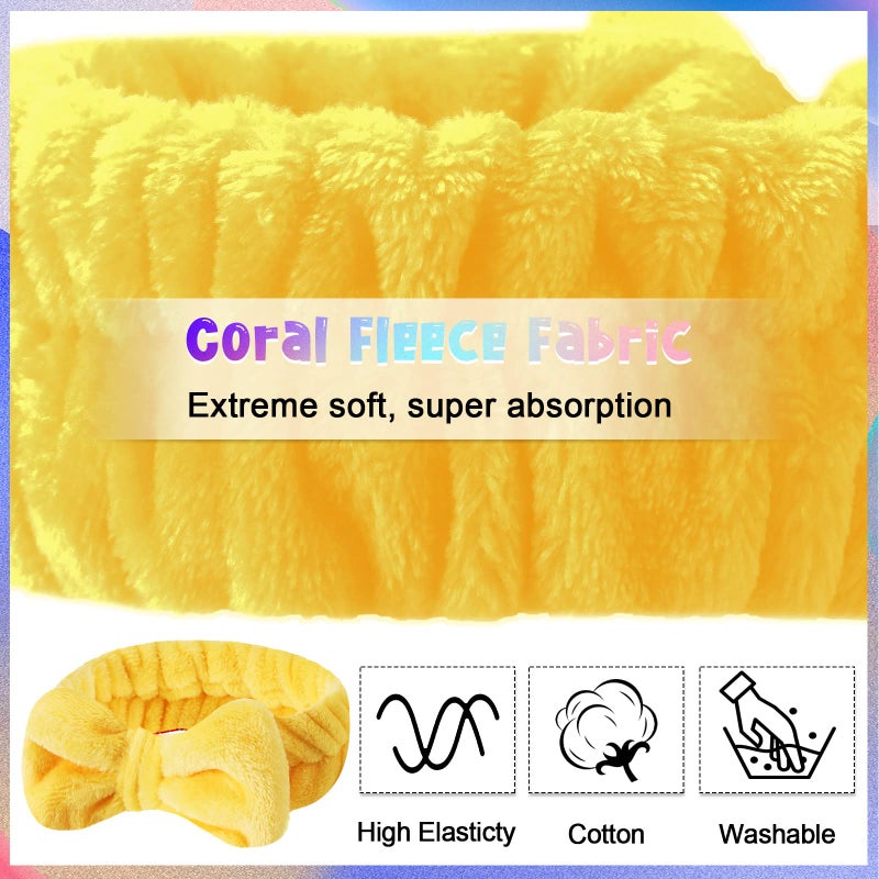 Jutom 74 Pcs Spa Headband Set 37 Styles Coral Fleece Terry Cloth Facial Hair Wrap Cosmetic Headband for Makeup, Soft Skincare & Washing Face Bow Hairbands for Women - Image 3