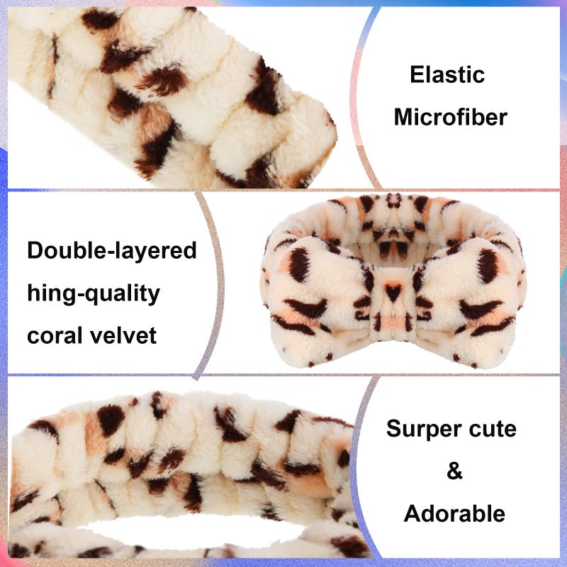 Jutom 74 Pcs Spa Headband Set 37 Styles Coral Fleece Terry Cloth Facial Hair Wrap Cosmetic Headband for Makeup, Soft Skincare & Washing Face Bow Hairbands for Women - Image 4
