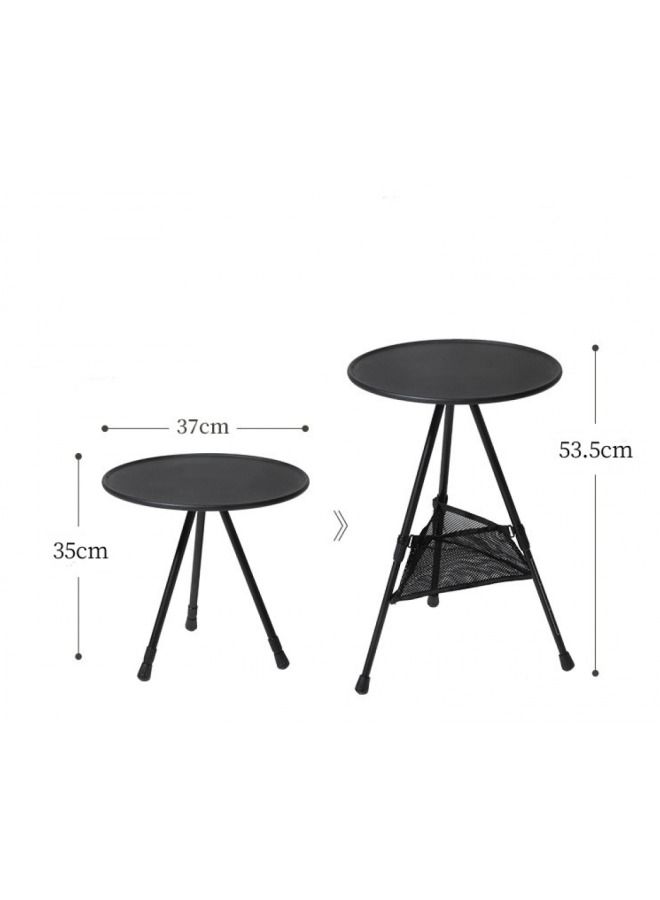 Generic Telescopic Folding Round Table, Outdoor Three-legged Dining Table, Portable Aluminum Alloy Coffee Table, Hike Picnic Liftable Table  - Image 4
