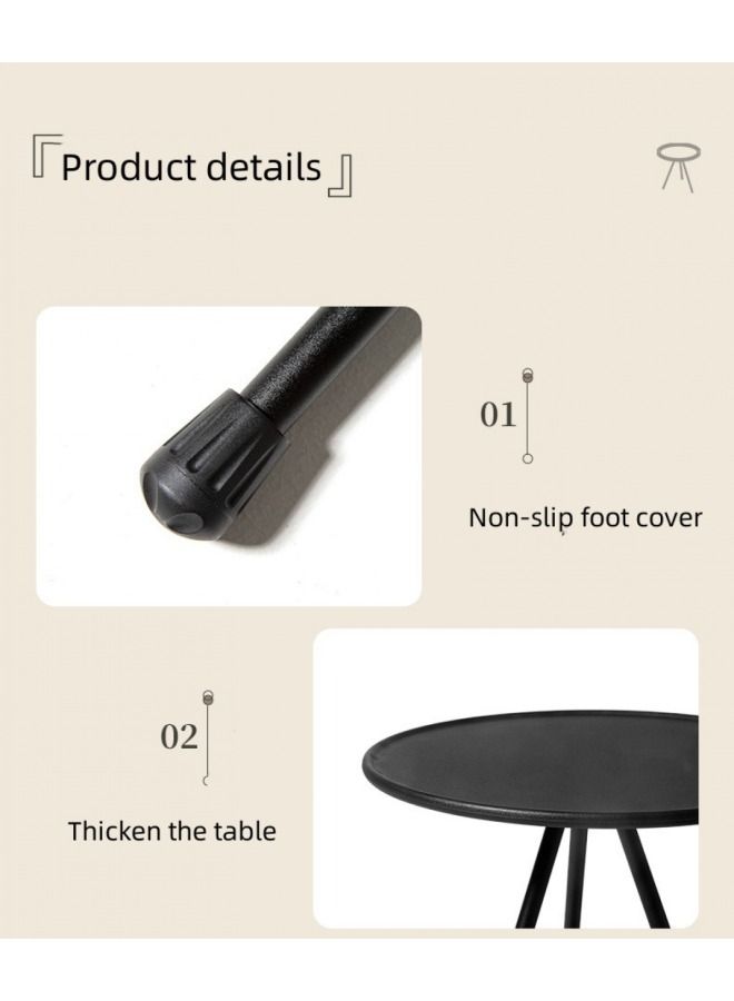 Generic Telescopic Folding Round Table, Outdoor Three-legged Dining Table, Portable Aluminum Alloy Coffee Table, Hike Picnic Liftable Table  - Image 2