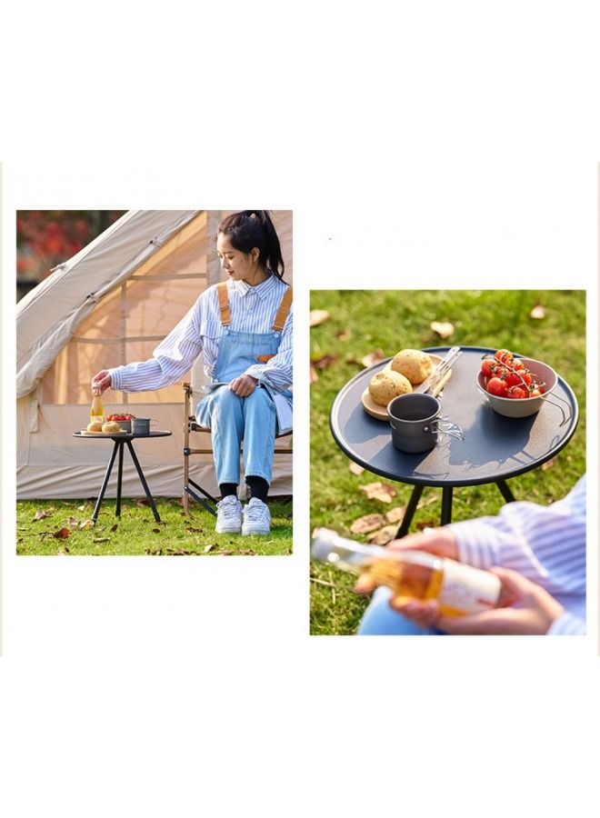 Generic Telescopic Folding Round Table, Outdoor Three-legged Dining Table, Portable Aluminum Alloy Coffee Table, Hike Picnic Liftable Table  - Image 5