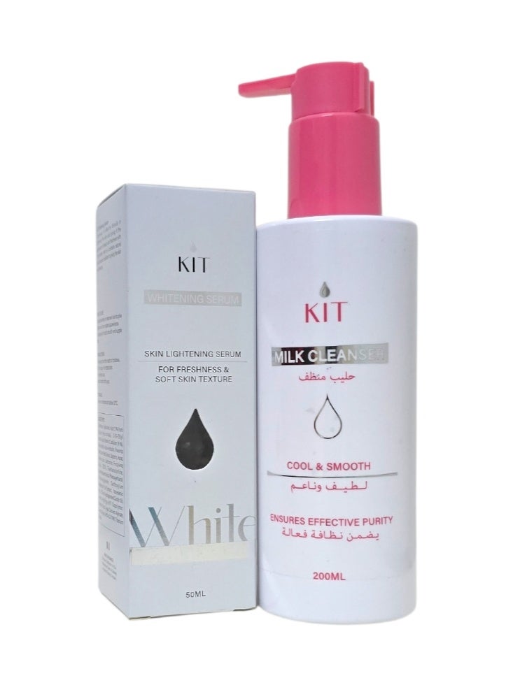 كيت سيروم تفتيح 50 مل و غسول حليب لطيف وناعم 200 مل - Image 1