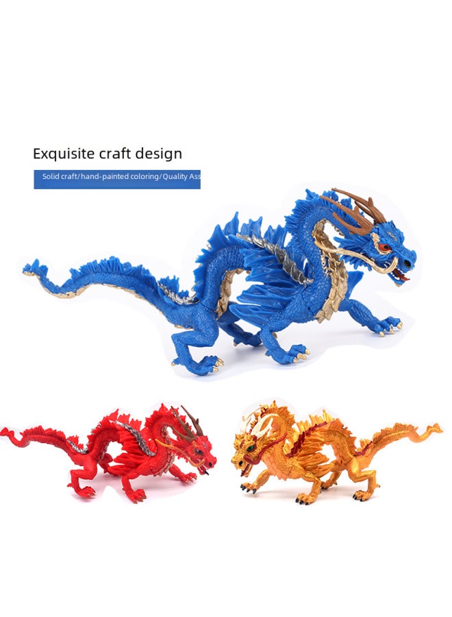 Eastern Mythology Animal Model Five-Clawed Divine Dragon And Fire Phoenix Toys Children's National Style Ethnic Spirit Beast Toys-Color:Oversized Blue Dragon - Image 5