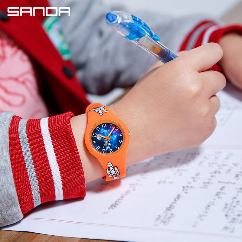 Sanda New Children'S Watch Starry Sky Cartoon Student Watch Men'S And Women'S Silicone Fashion Fluorescent Outdoor Waterproof Watch 609 - Image 3