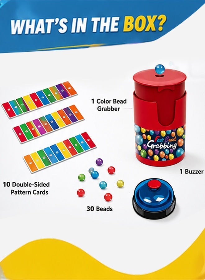 Fast Bead Grabbing Game Set for Kids, Color Matching Speed Challenge Toy, Educational Learning Game with Colorful Beads and Cards, Interactive Family Party Game for Boys & Girls 4+ Years - Image 2