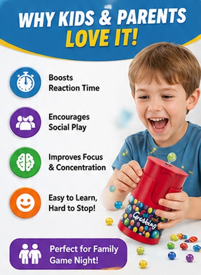 Fast Bead Grabbing Game Set for Kids, Color Matching Speed Challenge Toy, Educational Learning Game with Colorful Beads and Cards, Interactive Family Party Game for Boys & Girls 4+ Years - Image 4