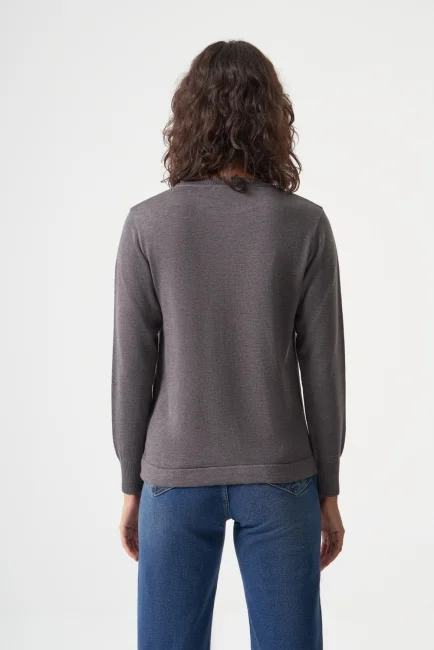 MIZALLE Basic O Collar Viscose Acrylic Knitwear