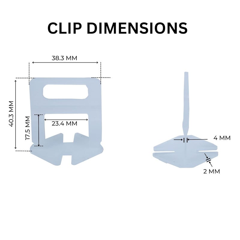 Zaptec Plastic Tile Levelling Spacer Clips 4 MM (100 Pcs) For Removing Lippage Unevenness During Tile Laying In Both Floor & Walls - Image 3