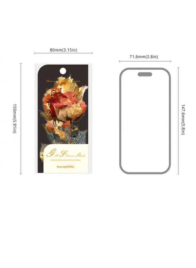 Dark Flower Solid Fragrance 10pcs Realistic 2D 1D Glossy Matte Self Adhesive Flower Stickers Multicolor Botanical PET Film Sheets for DIY Crafts - Image 3