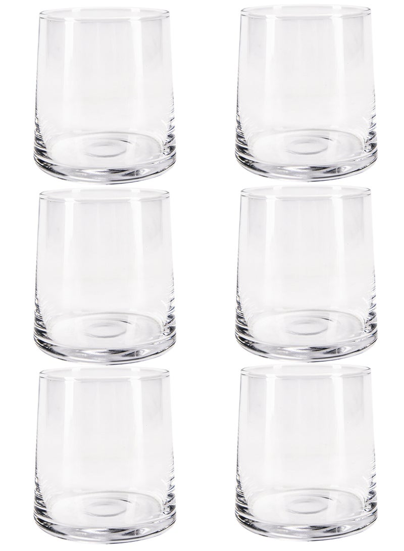 6 قطع من أكواب قهوة زجاجية شبه منحرفة شفافة سعة 250 مل - أكواب شرب شفافة عالية البورسليكات للقهوة والمشروبات والاستخدام اليومي - Image 1