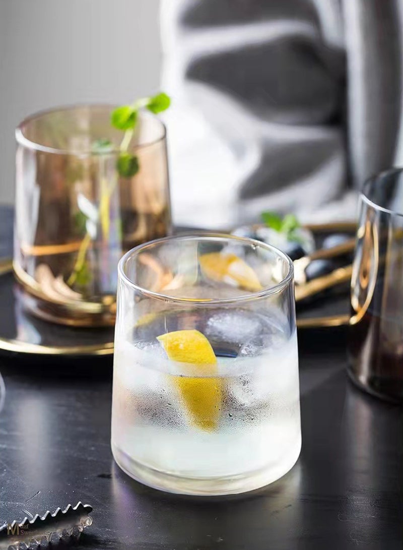 6 قطع من أكواب قهوة زجاجية شبه منحرفة شفافة سعة 250 مل - أكواب شرب شفافة عالية البورسليكات للقهوة والمشروبات والاستخدام اليومي - Image 4