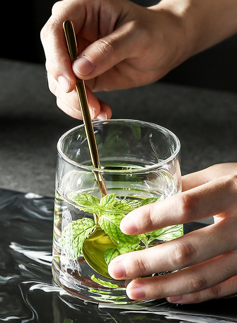 6 قطع من أكواب قهوة زجاجية شبه منحرفة شفافة سعة 250 مل - أكواب شرب شفافة عالية البورسليكات للقهوة والمشروبات والاستخدام اليومي - Image 5