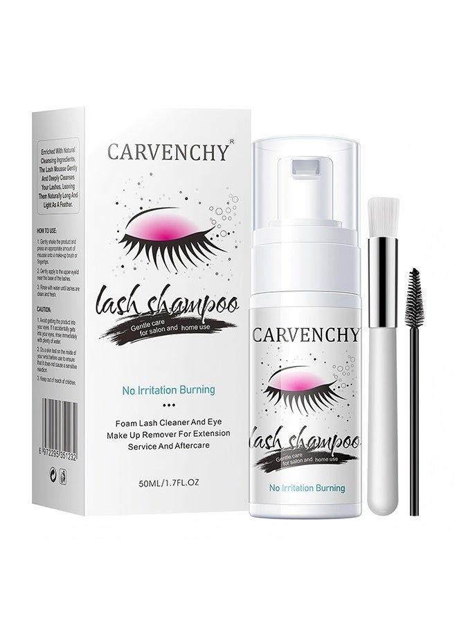 CARVENCHY Lash Shampoo Foam, Pro Cleaner & Eye Makeup Remover, For Lash Extension Service/Aftercare, No Irritation/Burning, Salon/Home Use, 50ML/1.7FL.OZ, Gentle, Removes Residue - Image 1