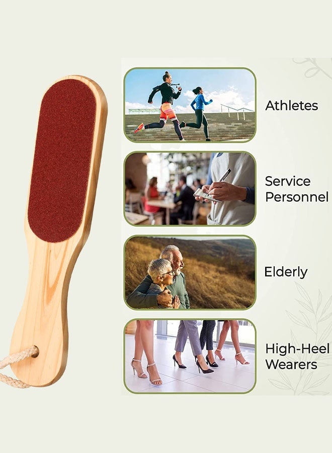 2 Pack Double Sided Wooden Foot Rasp File Foot Scraper Hard Skin Remover Foot Files For Hard Skin For Wet Dry Cracked Feet Removing Dead Skin Foot Care - Image 3