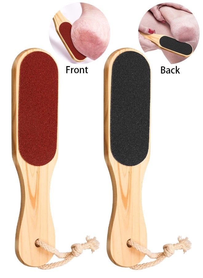 2 Pack Double Sided Wooden Foot Rasp File Foot Scraper Hard Skin Remover Foot Files For Hard Skin For Wet Dry Cracked Feet Removing Dead Skin Foot Care - Image 1