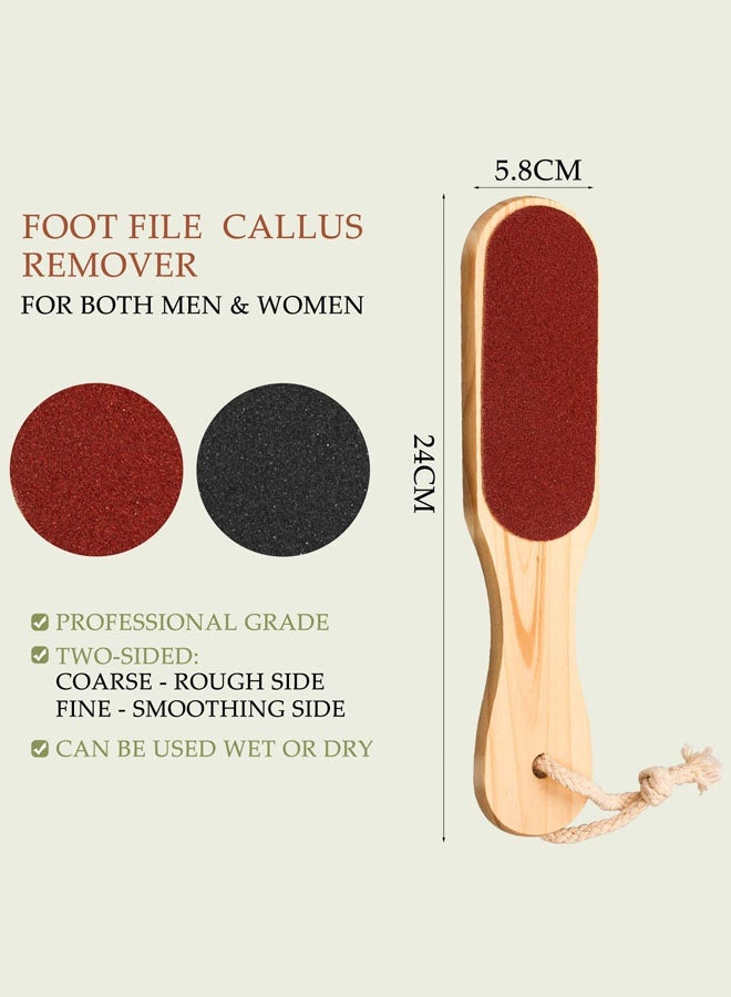 2 Pack Double Sided Wooden Foot Rasp File Foot Scraper Hard Skin Remover Foot Files For Hard Skin For Wet Dry Cracked Feet Removing Dead Skin Foot Care - Image 2