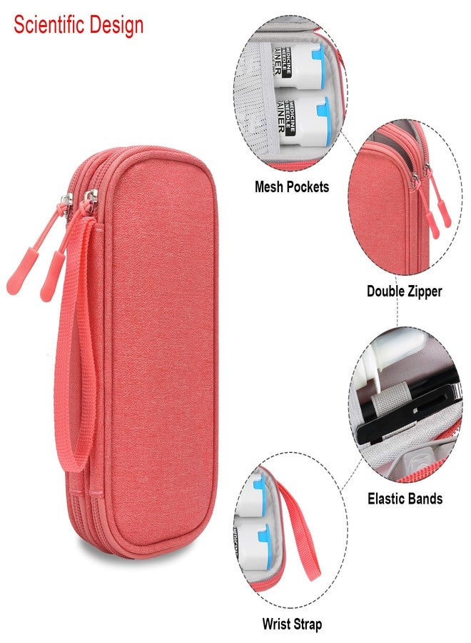 Elonbo Diabetic Supplies Storage Bag, Portable Glucose Meter Carrying Case, Insulin Pen and Medication Travel Case for Glucose Meters, Insulin Pen, Test Strips, Lancets, Syringe, Small Ice Pack, Pink - Image 4
