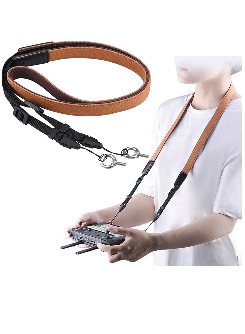 Captaintech Neck Lanyard for DJI Smart Controller Mavic 2 Accessories for Mavic Air 2 Air 2S Mini 3 PRO Accessories with Screen Remote Controller Shoulder Neck Tape Screws (Brown) - Image 1