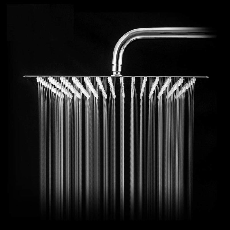 MLD MLD Ultra Thin SS Square 200mm (8" X 8" approx.) Hi Gloss Mirror Polish Rain Shower Head Without Shower Arm,FREE TAFLON TAP - Image 1