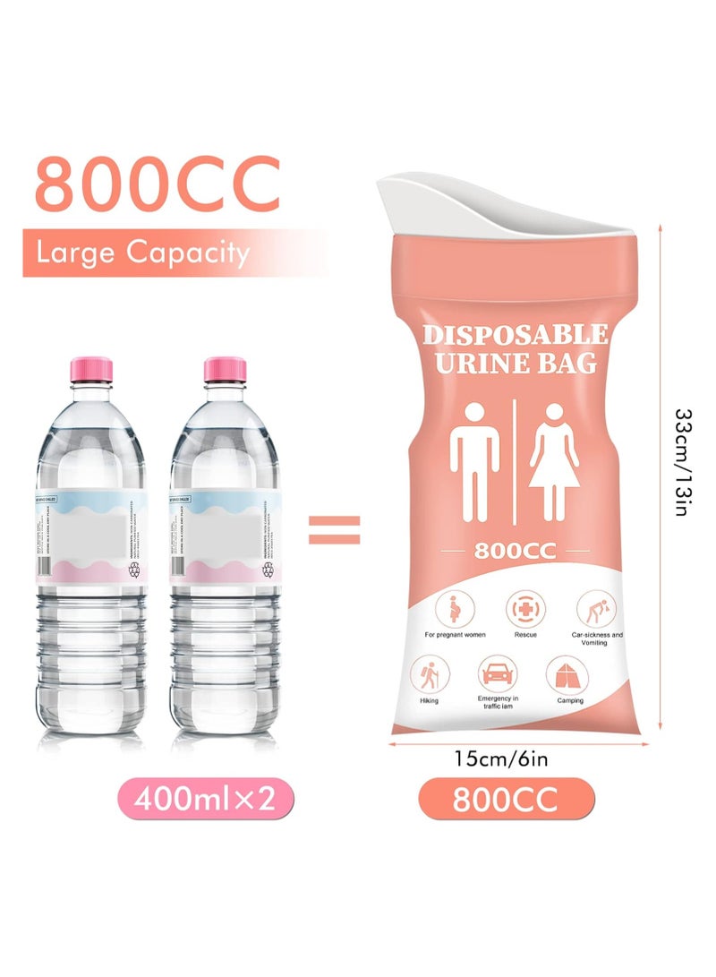 DOUGEI Disposable Urine Bag, 12 PCS Pee Bags for Travel for Women/Men, 800ML Emergency Portable Urinal Bag and Vomit Bags, Unisex Urinal Bag for Camping, Traffic Jams, Pregnant, Patient, Kids（Pink） - Image 3