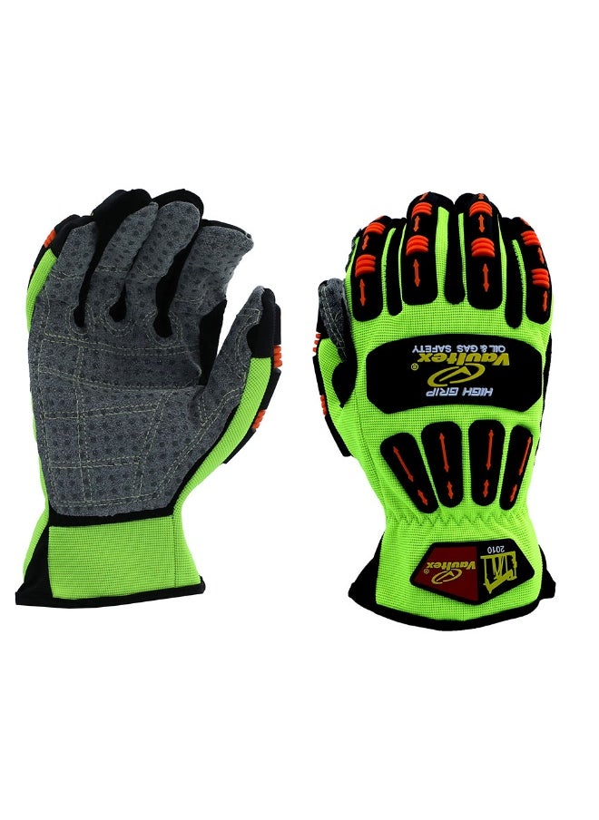 Vaultex Vaultex OLD Microfibre Impact resistance gloves Neon Green , Size L, 1Pair/Pack  - Image 3