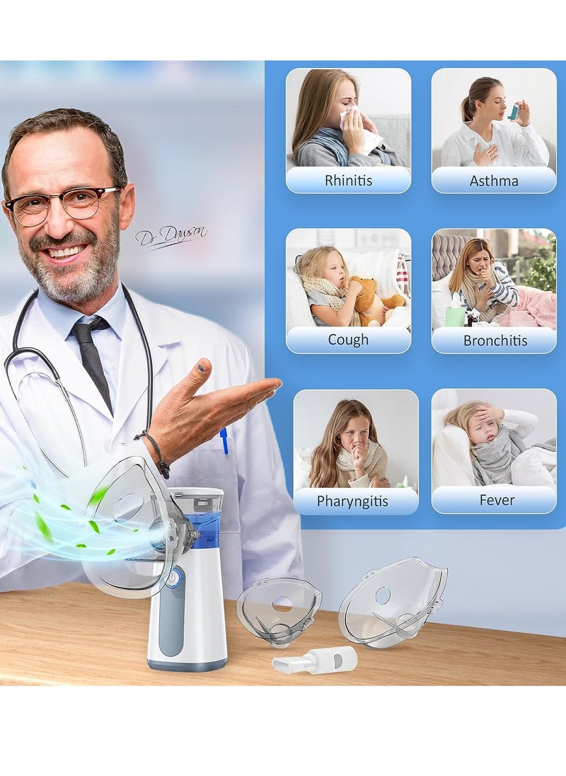 General - Ultrasonic  Portable Mesh Nebulizer - Nebulizer Machine for Adults and Baby Kids Travel and Household Use, Handheld Mesh Nebulizer for Breathing Problems,3 Masks - Image 1