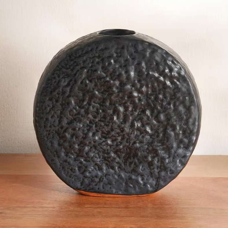 Pan Home Textured Ceramic Vase - Black - Image 3