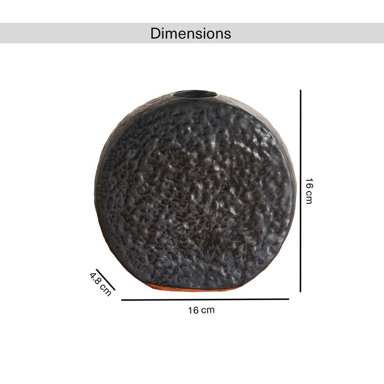 Pan Home Textured Ceramic Vase - Black - Image 5